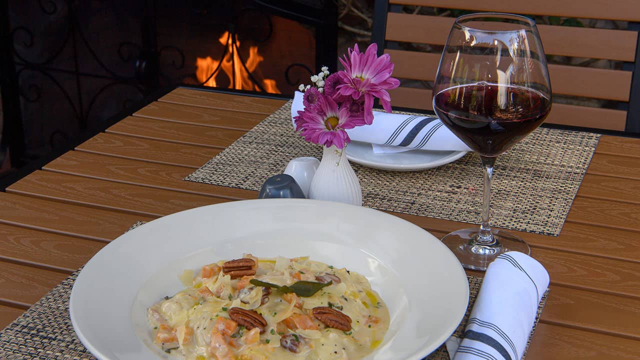 Terry's Restaurant + Lounge Fall Flavors - Butternut Squash Ravioli With Diced Roasted Butternut Squash, Pecans, and Sage Butter Cream Sauce