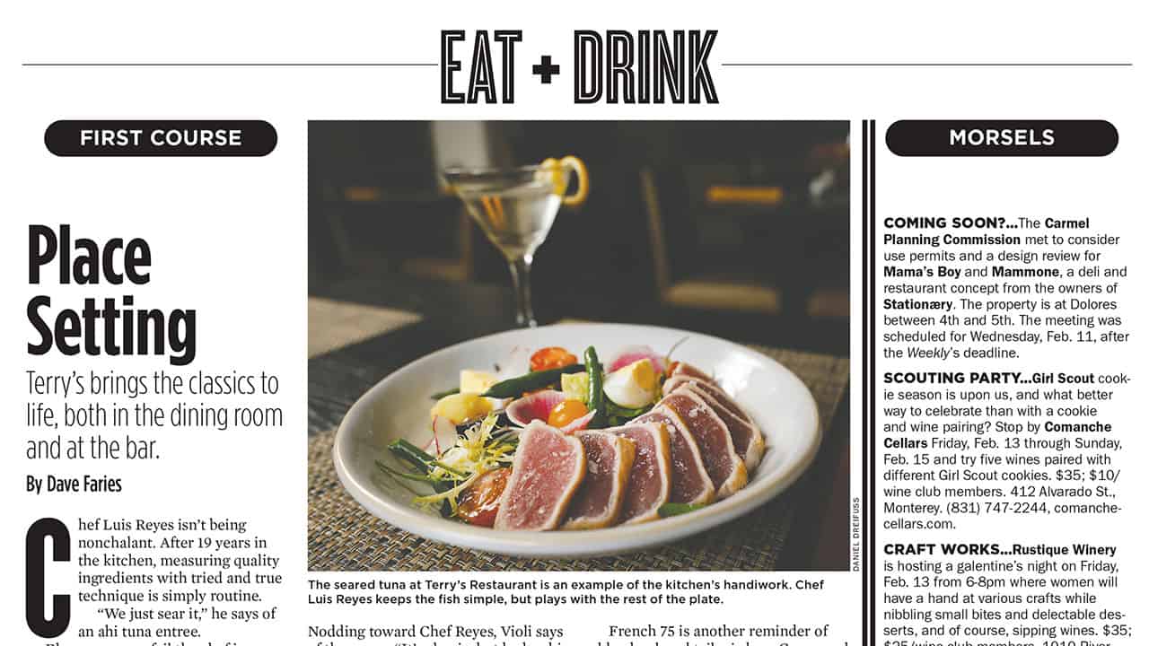 Terry Restaurant Featured In Monterey County's Eat + Drink